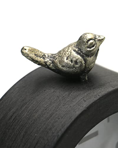 Clocks For Living Room Decor Vintage Bird Desk Clock Small Dark Grey Table Top Clock Man Office Desk Decor Antique Shelf Mantel Decoration Cool Cute Aesthetic Bedroom Home Accessorie Gifts For Dad #TOP5