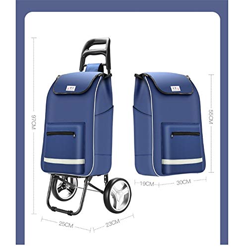YLiansong-home Stabiler Einkaufstrolley, Wasserdicht Shopping Trolley Oxford Cloth Reflektierende Streifen… – Bild 4