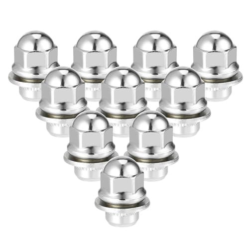 VekAuto 10 Pcs Tuercas Antirrobo de Rueda Compatibles para Mitsubishi, Duraderas en Tono Plateado