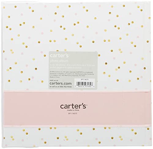 Carter's Pink And Gold Polka Dot Slim Bound Photo Album For Baby Girls, Holds 160 Photos, 40 Pages #TOP1