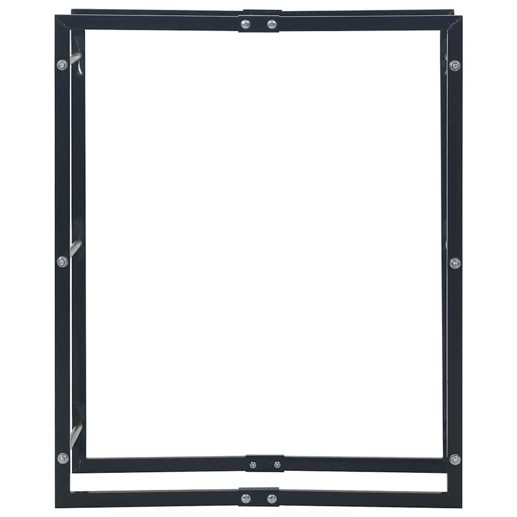Étagère à bûches en acier - Noir - 80 x 25 x 100 cm