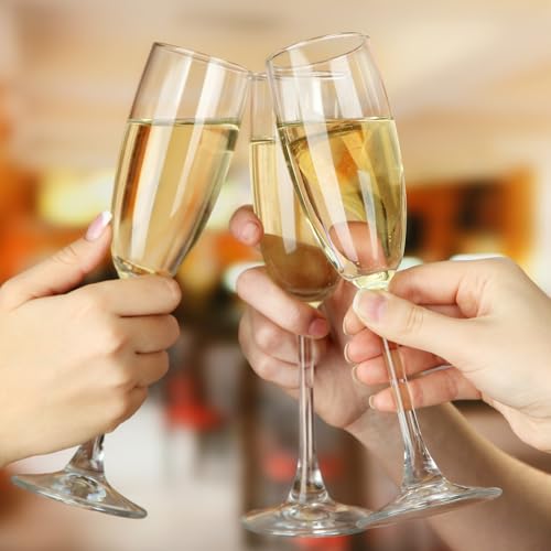 MYKAGS Set of 6 190ml Champagne Flutes Crystal Prosecco Glasses, Elegant Durable Design Smooth Polished Edges Enhance Tasting Experience for Champagne Cocktail - Image 4