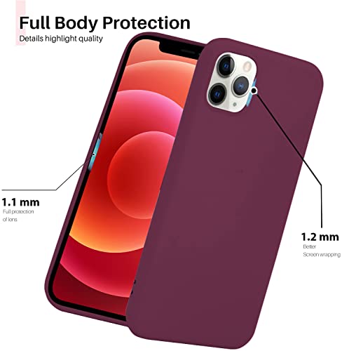 Image of DIZORO Silicone Back Case for iPhone 11 Pro, Soft-Touch Phone Microfiber Silicone Back Cover for iPhone 11 Pro - Wine
