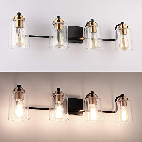 SOLFART Vintage Vanity Lights Bathroom Light Fixtures Over Mirror Wall Sconce Bath Lighting 4 Lights - Thumbnail 4