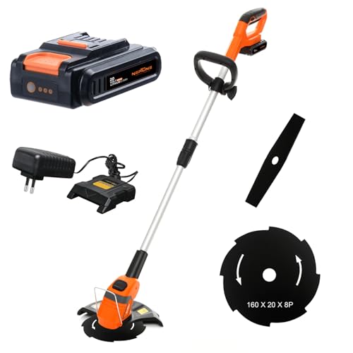 Image of Neptune Simplify Farming GT-20 2 in 1 Cordless Grass Trimmer & Brush Cutter with 2000 mAh Battery, Fast Charger, & Sharp Blades Electric Lawn Mower Telescopic Weed Eater Cutting Machine for Gardening