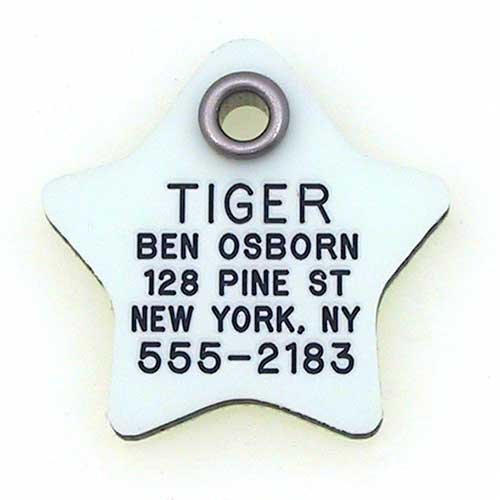 Luckypet Pet Id Tag - Glow In The Dark Tags - Custom Engraved Dog Tags & Cat Tags - Easy To Read & Durable - Medium Star #TOP2