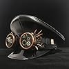 XATIHLIS 100% lederen zwarte vizierpet Steampunk hoed corticale feesthoeden cosplay hoed maat M L XXL (kleur: zwart…