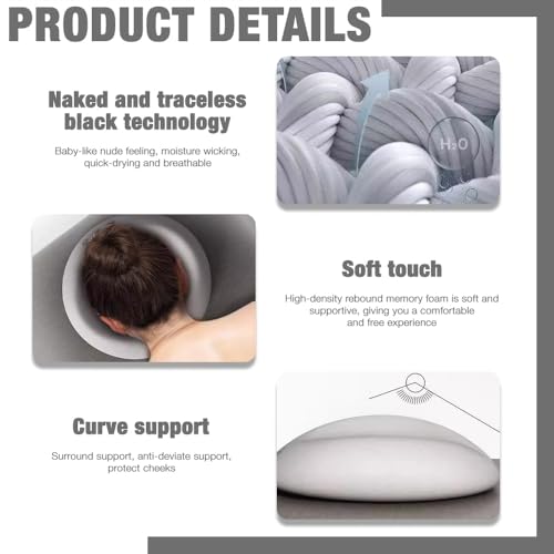 Oreiller face vers le bas en mousse à mémoire de forme gris pour table de massage et spa - 3