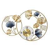 Material: Schmiedeeisen. Handgefertigte Eisenuhr Home Silent Living Room Ginkgo Leaf Wanduhr Anhänger