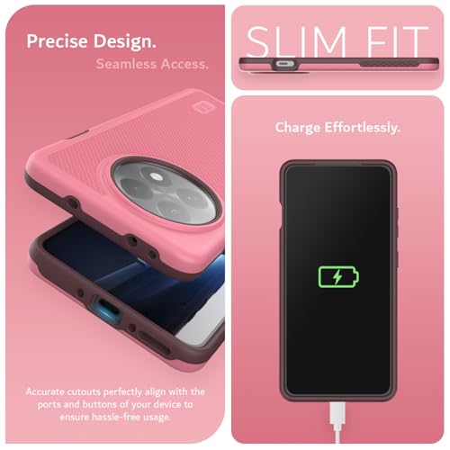 Image of TUDIA [MergeGrip Designed for OnePlus 13R Back Cover 5G (2025) - [Military Grade Drop Tested] Dual Layer Shockproof Slim Rugged Tough Heavy Duty Protective Phone Case - Smokey Pink