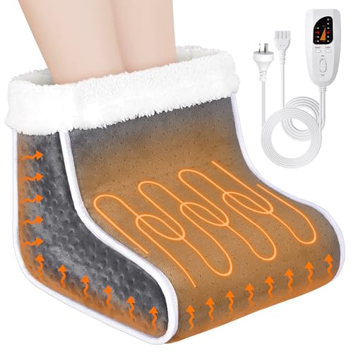 Koreal Electric Foot Warmer, Foot Warmer Heated for Men & Women, Feet Warmer with 6 Temperature Setting 4 Timer Setting, Auto Shut Off, Washable Inner Lining, Fast Heat Use for Winter Gifts
