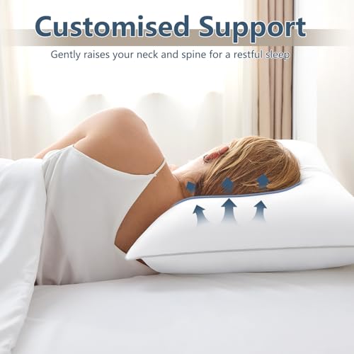 CozyLux Soft Supportive Bed Pillows for Side and Back Sleepers, Oeko-Tex Certified Down Alternative Filling, Hotel Quality Fluffy Sleeping Pillow, White, King - 19" x 34", 2 Pack by CozyLux - Image 8