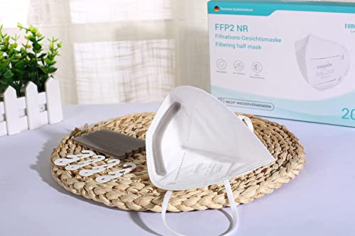 EUROPAPA 20x FFP2 Weiss Masken Atemschutzmaske 5-Lagen Staubschutzmasken hygienisch einzelverpackt Stelle zertifiziert EN149:2001+A1:2009… – Ansicht 4