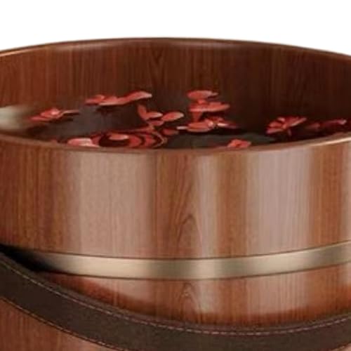 Cubo de baño de pies de madera de spa con rodillo de masaje para sauna en casa 7