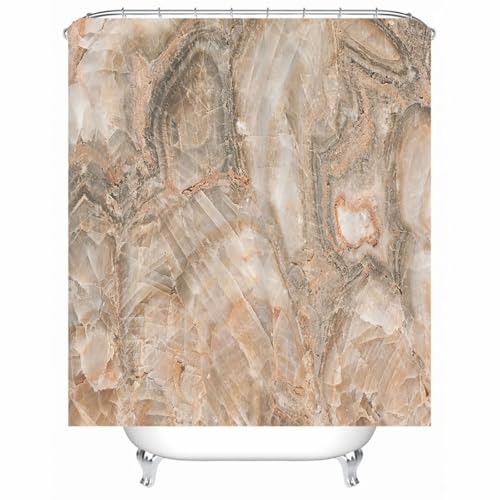 Rideau de douche en textile beige résistant pour éviter les flaques - 2