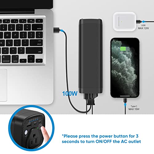 Pafish Ac Outlet Portable Laptop Charger, 31200Mah/115.4Wh 100W Travel Laptop Power Bank，External Battery Pack For Outdoors Travel Emergency,Power Bank For Hp, Notebooks, Macbook, Drone, Camera #TOP1