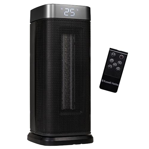 Russell Hobbs 14 Inch Space Portable Heater, 2000W Silent Oscillating Ceramic Electric Heater Black...