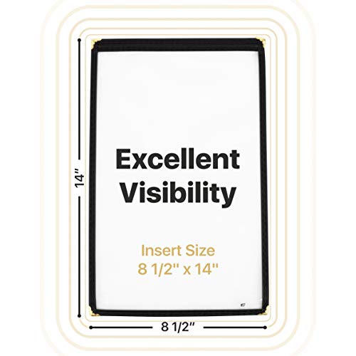 Single Restaurant Menu Covers - Set Of 25 Menu Holders For Restaurant - Black 8.5 X 14 In.single Pocket Menu Cover 2 View With Double Stitched Binding And Protective Corners By Kokhan #TOP2