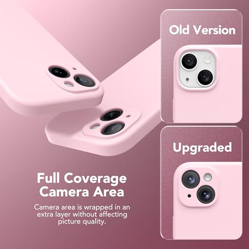 Image of Magnetic for iPhone 13 Case, Compatible with MagSafe, [Full Camera Protection][Screen Protector] Silicone Shockproof Protective Phone Case for iPhone 13 6.1 inch, Chalk Pink