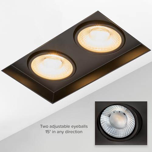 Maxxima 4" 2 Head Trimless Anti-Glare LED Gimbal Downlight 2000 Lumens 5CCT by Maxxima - Used condition - Image 7