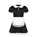 sissy kleider mann Sissy Mädchen Maid Cosplay Kostüm für Herren, Rücken mit unsichtbarem Reißverschluss