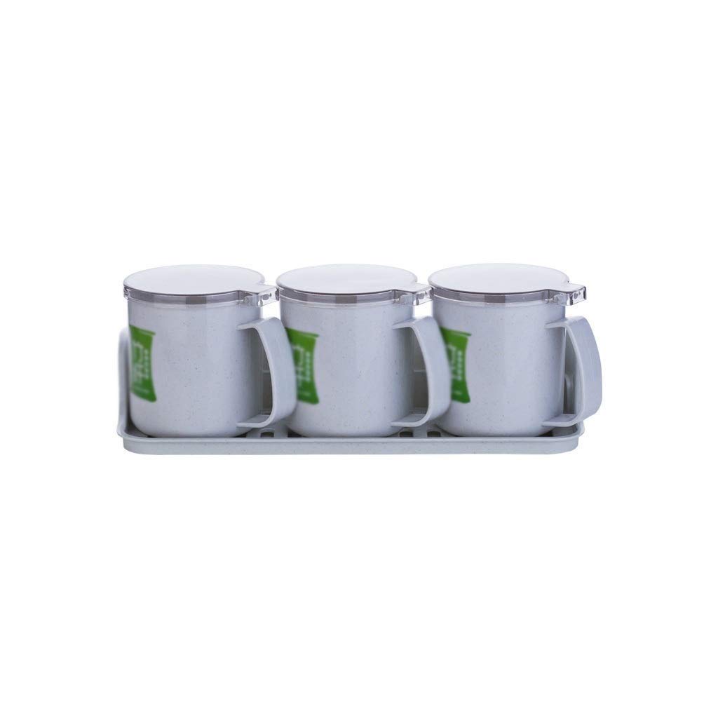 HRWLY Spice Jar Seasoning Box Set Kitchen Container Tools Condiment Jars Cruet with Cover and Spoon Utensils Supplies Salt Cellar with Lid