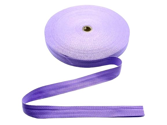Cotton Blend Binding Apron Herringbone Twill Webbing Tape Sew Strap All Widths (Lilac, 50 meter)