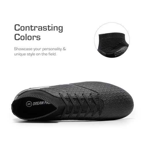 DREAM PAIRS Men's High Tops Lace Up Soccer Cleats, Lightweight Professional Athletic Football Cleats Mens Athletic Shoes for Training Soccer
