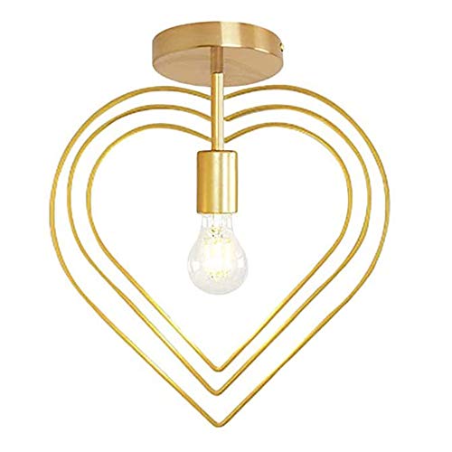 métal pendentif lumière moderne E27 Nordic Lampe de chambre à coucher en fer forgé créatif Abat-jour Lustre en forme de coeur pour salon salle à manger...