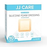 [Pack of 10] 4x4 inches Silicone Foam Dressing, Sacral Foam Dressing, Bordered Self Adhesive 5-Layer Foam Dressings for Wounds, High Absorbency Sacrum Foam Dressing, Soft and Bendable for Fast Healing