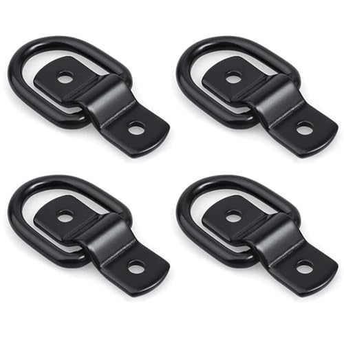 4 PCS D-Ring Tie Down, D Ring Tie Down Anchor Hooks, Heavy Duty D-Rings Ties Downs, Corrosion Resistant Lashing Rings Kit for Trailers Trucks RVs Boats Cargo Securing