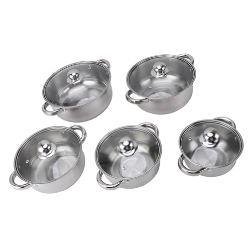 Ensemble de cuisine en acier inoxydable lavable au lave-vaisselle avec couvercles - 5