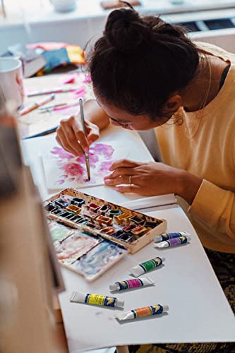 Myartscape Paint Brush - Set Of 15 Art Brushes For Watercolor, Acrylic & Oil Painting - Short Handles #TOP3