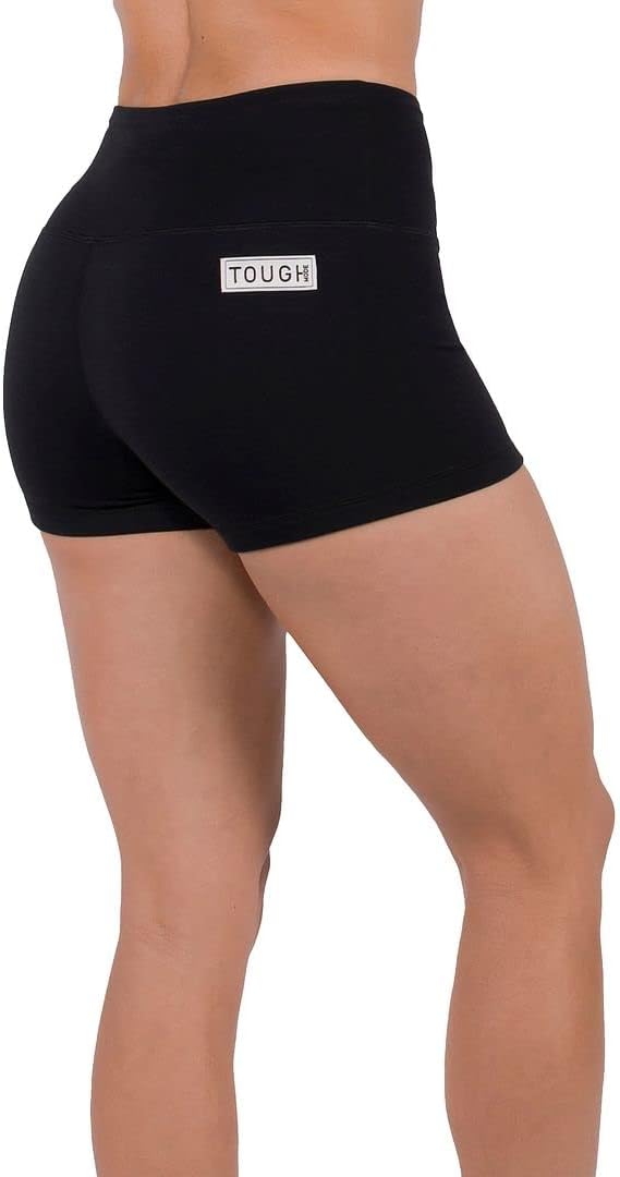 Tough Mode Women High Rise 3"/ 5" Super Soft Athletic Bike Workout Active Running Yoga Volleyball WOD Booty Shorts - Image 4