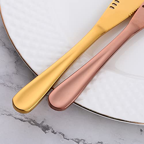 Mingyu Stainless Steel Butter Knives Colorful Peanut Butter Knife, Multifunction 3 In 1 Butter Spreader Knife With Holes Set Of 4 #TOP5