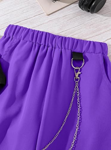 Image of Girls 2 Piece Outfit Set for Tween Girls, Sleeveless Crop Tank Top & Cargo Pants Jogger Set
