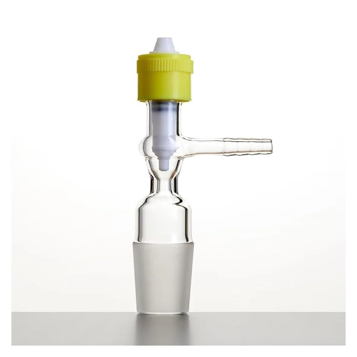 Adaptador de destilación Conjunta, Junta adaptadora de válvula de PTFE de Alto vacío de 4 mm, 14/20, 19/22, 24/40, Vidrio de borosilicato C13, Varios tamaños(C132440Y)