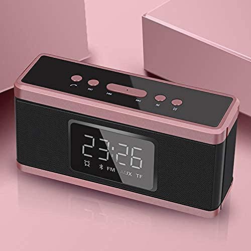 Wecker Digitaler Radiosender Tragbarer Bluetooth-Lautsprecher Subwoofer Elektronische Uhr AUX/TF-Karte FM-Radio Schreibtischuhr LED am Bett