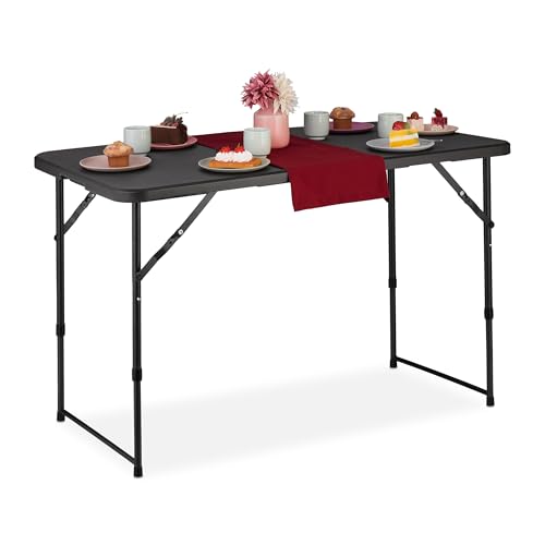 Relaxdays Campingtisch, klappbar, HBT: 53,5x120x60 cm, Kunststoff, Stahl,...