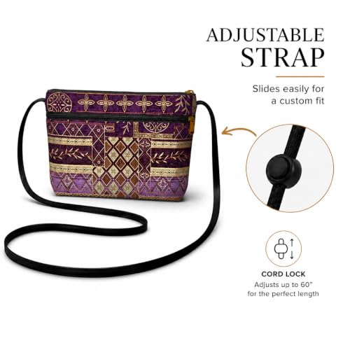 Image of Danny K. Women's Tapestry Zipper Purse Crossbody Handbag, Adjustable Cord, Handmade in USA