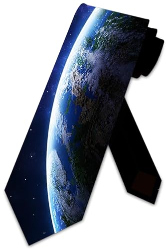 Three Rooker Space Ties Mens Astronomy Tie Earth Necktie