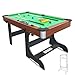 HLC 5FT 折りたたみビリヤード台 154長さ x 78幅 x 81高さ cm 安定した 省スペース ビリヤードテーブル すべての付属品付き 屋内 屋外 子供と大人のために大きい レジャーでストレス解消する良い瞬間