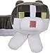 Mattel Minecraft Plush Cat Neck Pillow with Purring Sounds, Press Paw to Activate, Soft Travel Toy