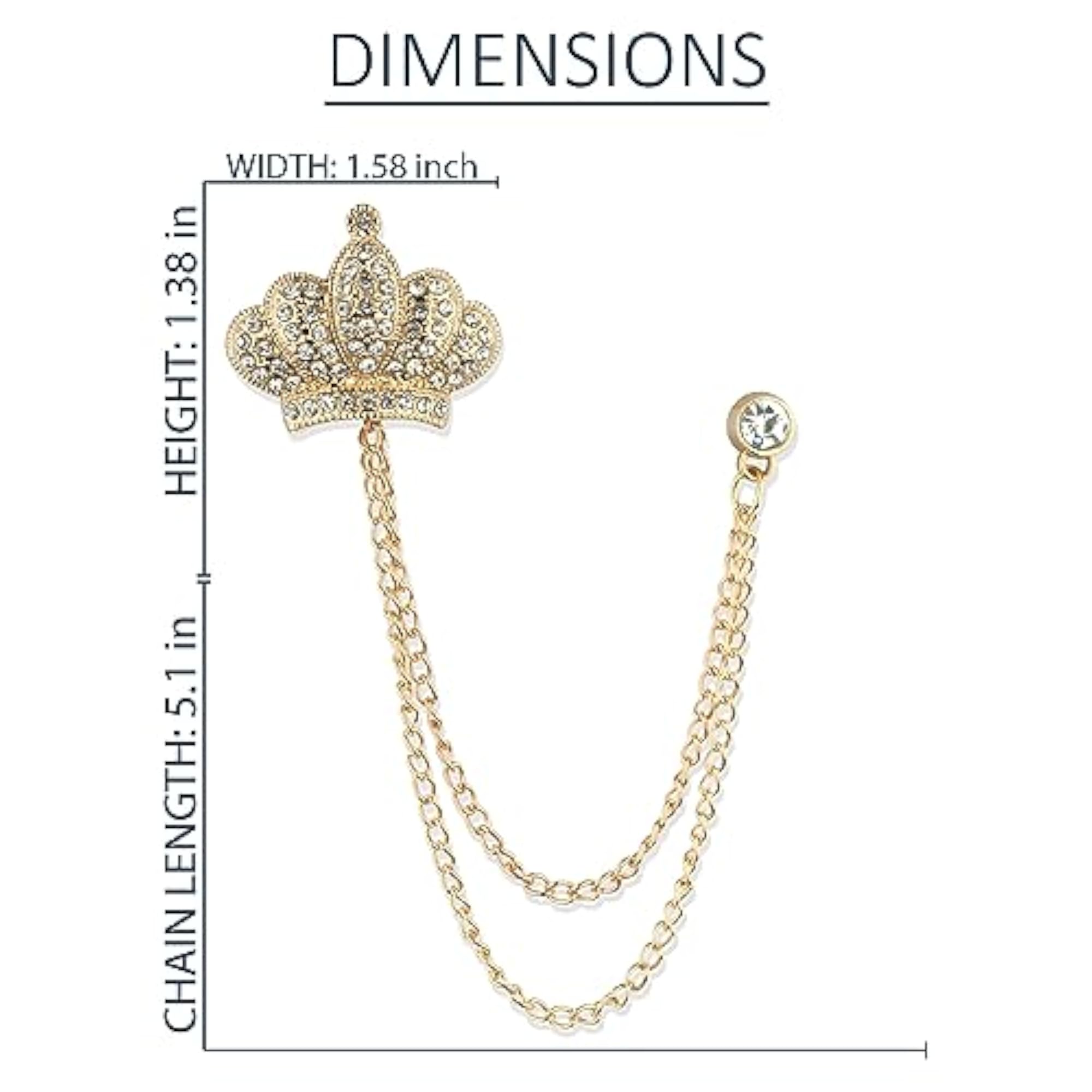 Royal Crown Design Brooch for Men