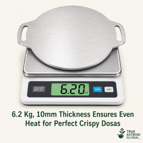 Image of Pure Iron Dosa Tawa, 12 Inch, 10mm Thick, Fully Seasoned, Non-Stick, Flat Borderless Design, 30 cm, 6.2 kg (10 mm)