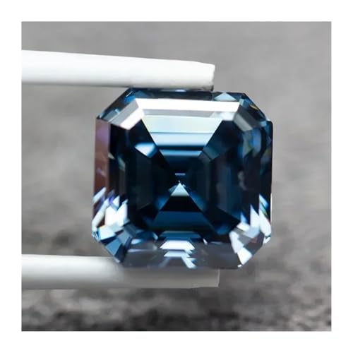 Moissanite bleu roi taille Asscher pour la création de bijoux artisanaux - 4