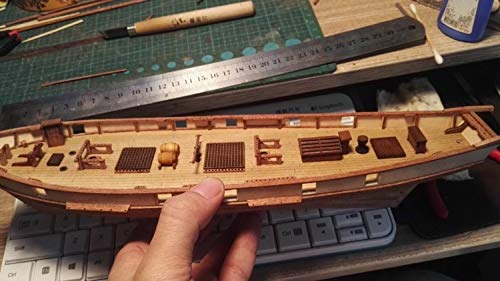 Scale 1/96 Laser-Cut Wooden Sailboat Model Kit: The Harvey 1847 Ship Model #TOP3