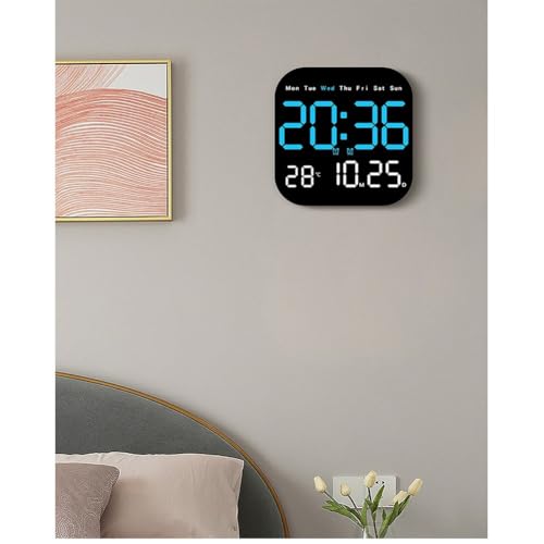 Horloge murale LED pour bureau avec télécommande et thermomètre - 5