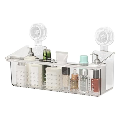Canasta De Almacenamiento Con Taza De Succión, Caja De Almacenamiento Con Taza De Succión Para El Baño Sin Perforación De La Ducha De La Ducha Del Organizador De Almacenamiento De Baño Con Taza De Suc