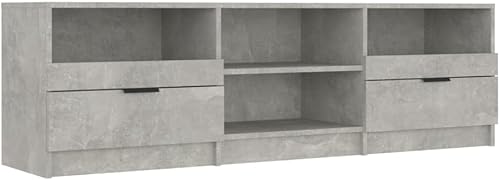 Miniatura 2 de Armario de TV para sala de estar, centro de entretenimiento, consola de TV, gabinete de TV, gris hormigón, 59.1 x 13.2 x 17.7 pulgadas, madera de